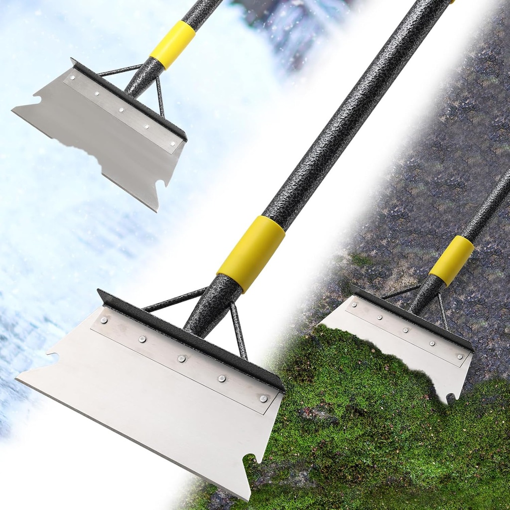 74" Garden Flat Scraper, Multifunctional Cleaning Shovel, Heavy Duty Manual Weeder Metal Floor Scraper Garden Tool for Lawn Digging, Weeding, Scraping, Ice Remove, Edging
