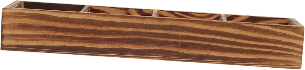 Cabilock 4grid Wooden Tea Organizer Compartments Vintage Multi-functional Tea Bag Storage Box for Home and Office Elegant Design for Sugar Packets and Coffee Accessories Wooden Material