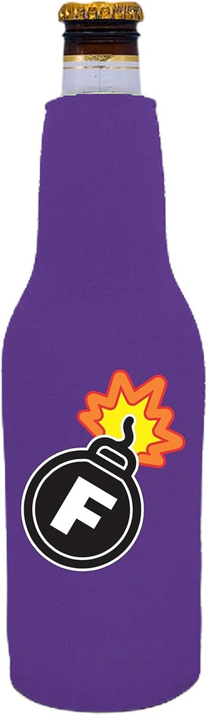 F Bomb Beer Bottle Coolie (Purple, 1)