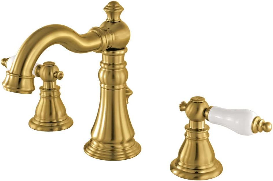 Kingston Brass Fauceture FSC1973APL American Patriot Widespread Bathroom Faucet, Brushed Brass