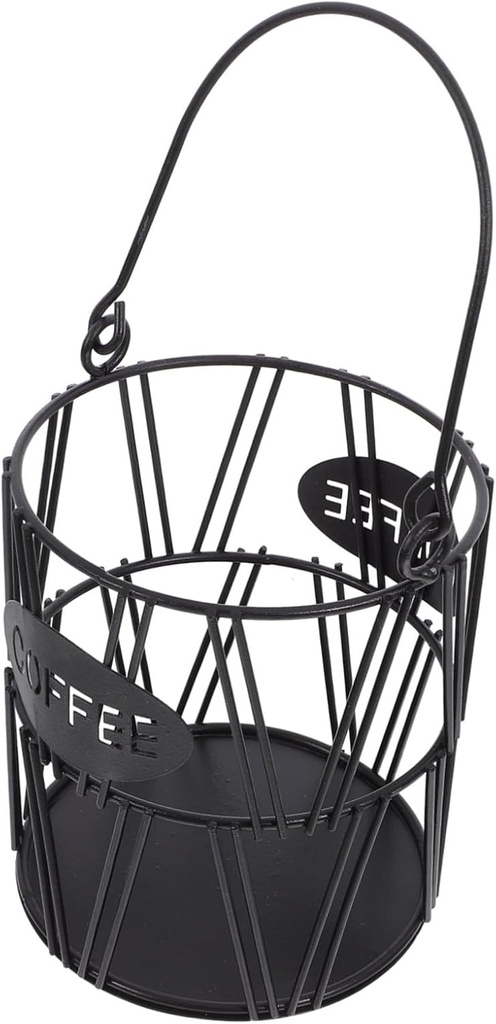 1pc Coffee Capsule Holder Sturdy Iron Storage Organizer for Countertop Compact Design for Coffee Capsules Tea Bags and Snacks Hollow Basket