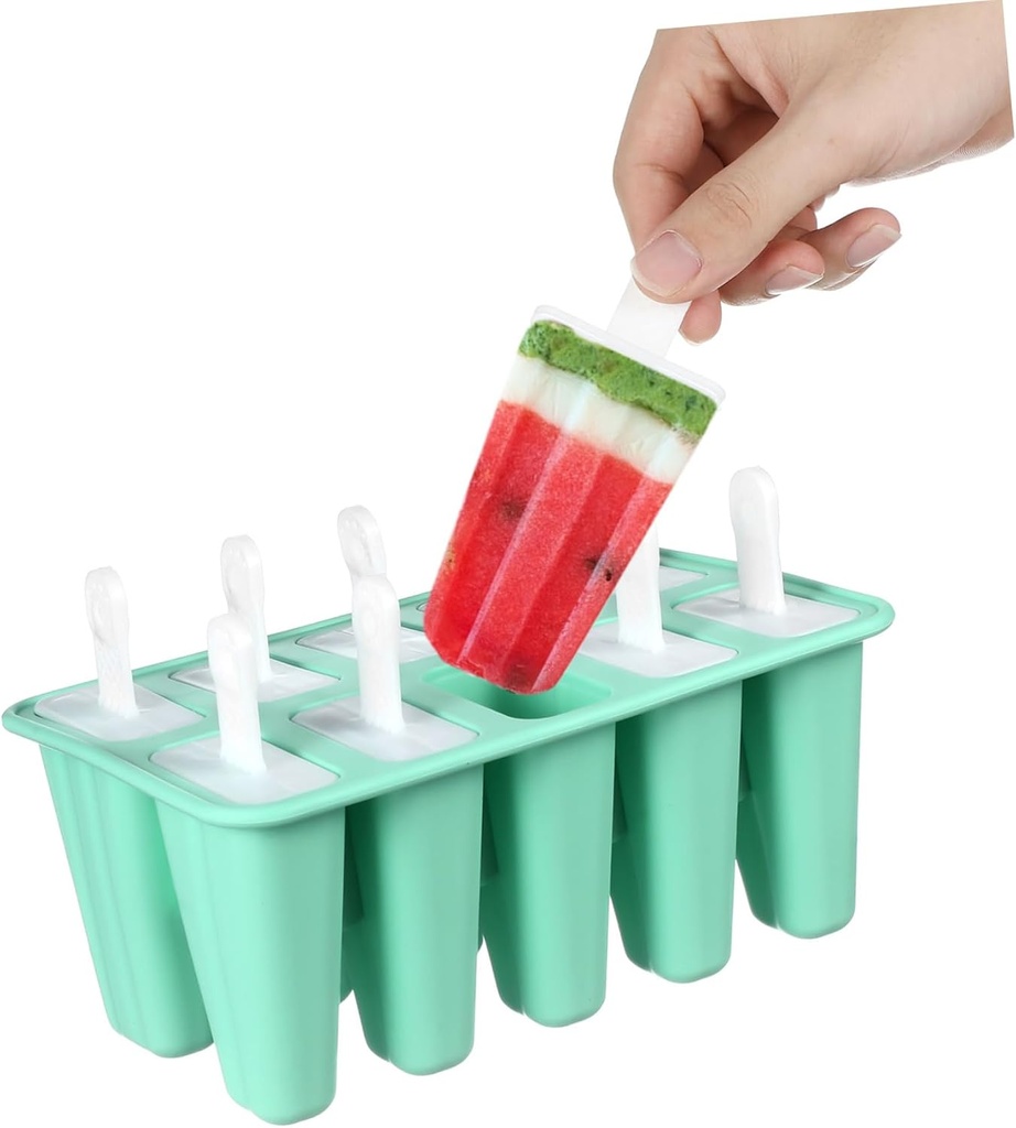 Creative Silicone Ice Cream Mold with Cavities Green Popsicle Maker Practical Easy Release Ice Pop Mold for Homemade Treats for Family Fun