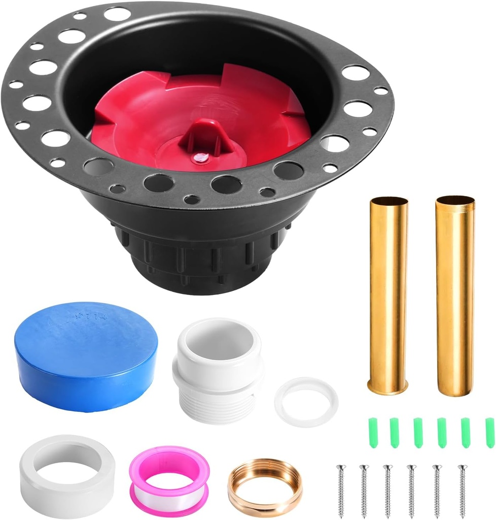 Freestanding Tub Drain Rough-in Kit, Bathtub Drain Kit with PVC Adapter and Brass Tail Pipes, Compatible with Free Standing Bathtubs, Copper Bathtub and Floor Mounted Bathtub