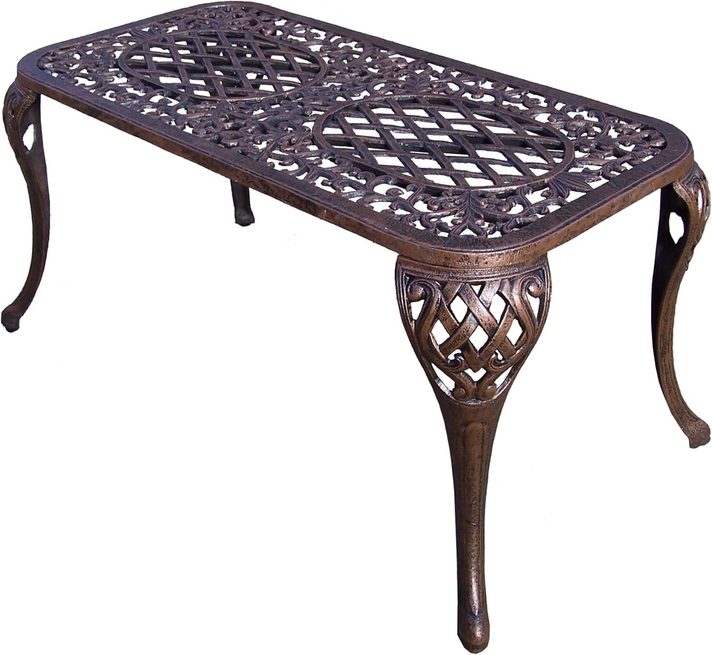 Oakland Living Mississippi Cast Aluminum Cocktail Table, 35-Inch by 18-Inch, Antique Bronze