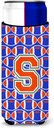 Letter S Football Green, Blue and Orange Ultra Beverage Insulators for slim cans