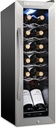 SCHMÉCKÉ 12 Bottle Compressor Wine Cooler Refrigerator w/Lock - Large Freestanding Wine Cellar For Red, White, Champagne or Sparkling Wine - 41f-64f Digital Temperature Control Fridge Stainless Steel