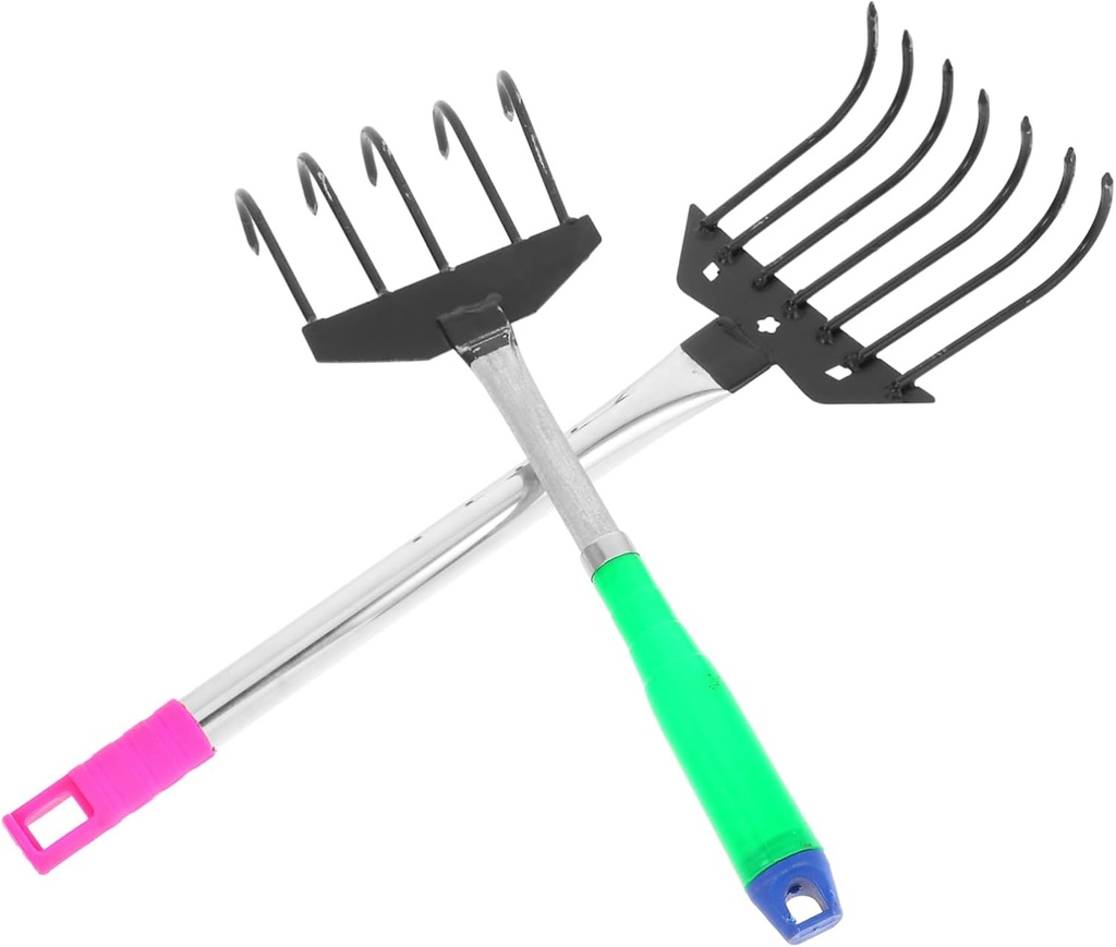 2pcs Garden Rake Multi-Functional Hand Rakes for Soil Cultivation Leaf Raking and Flower Planting Lightweight and Versatile Gardening Tools for Easy Outdoor Use