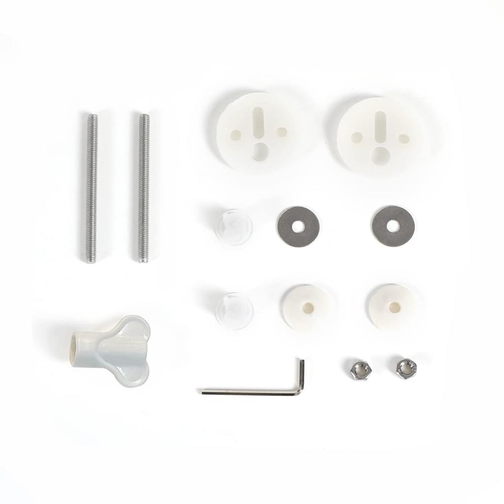 2PCS Toilet Seat Hinge Bolts Kit for Angol Shiold Toilet Seat with Quiet Close, Quick Release Hinges, Heavy Duty Stainless Steel Bolts with Extra Long Nut