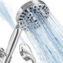Shower Head,10 Functions High Pressure shower head with handheld, Built-in Pause Mode & 2 Power Wash, Non-Clogging Nozzles High Flow Hand Held Shower Head, Leakproof 6.5ft Hose&Metal Bracket