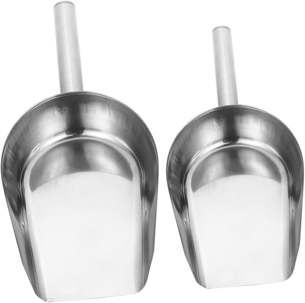 2pcs Utility Shovel Handle Stainless Steel Ice Scoop for Freezer Remover Garden Kitchen Use