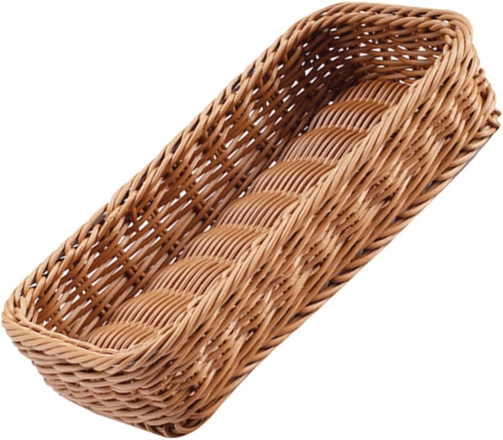 Household Cutlery Organizer Plastic Woven Basket Kitchen Storage for Forks Spoons Chopsticks