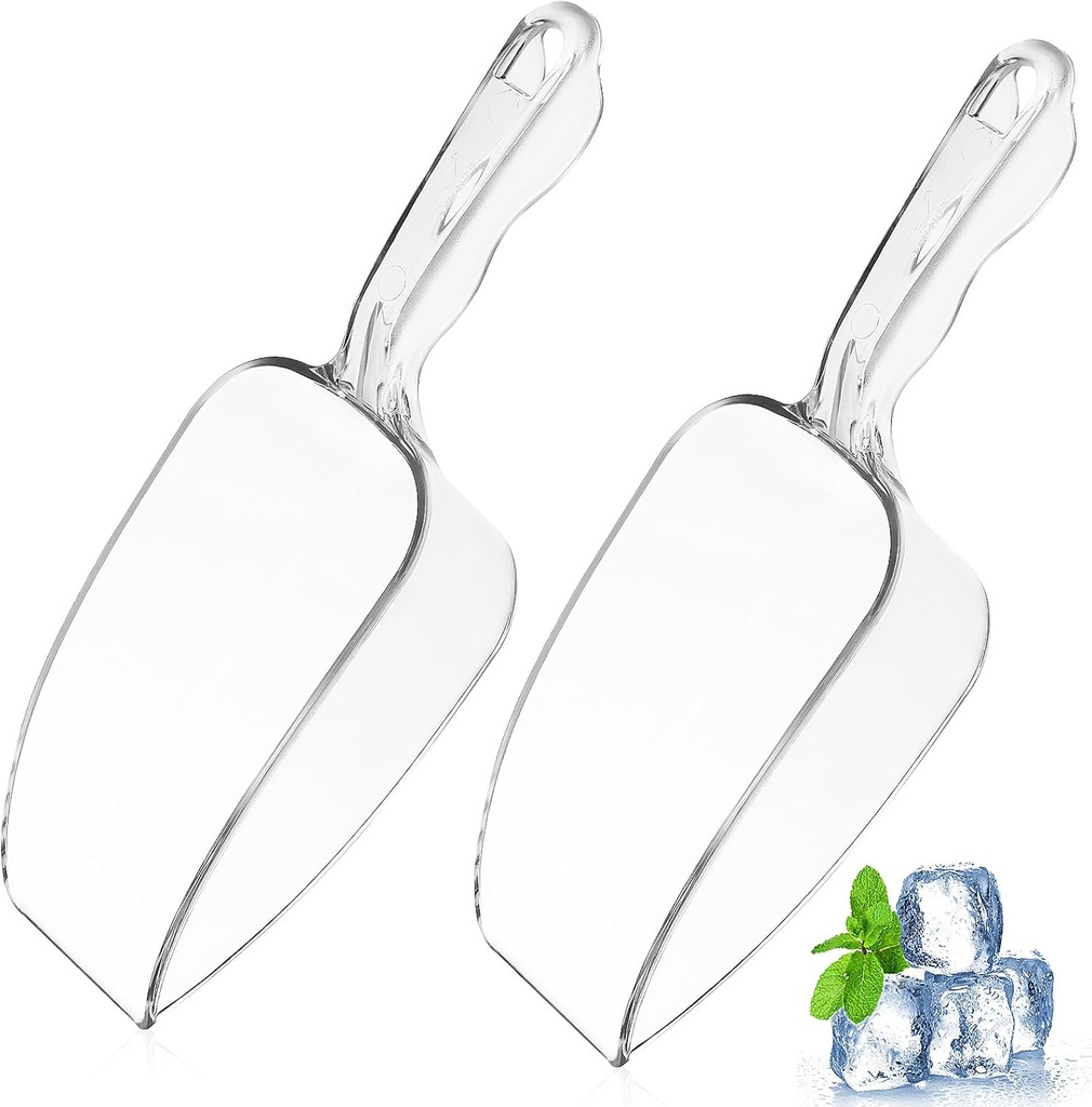 Kichvoe Ice Scoop for Freezer - Plastic Food Scoop -2Pcs Popcorn Scooper- Multi-Purpose for Food Candy Sugar Coffee Grounds