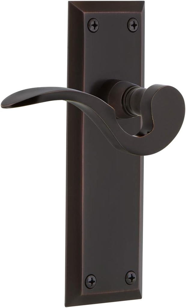 Nostalgic Warehouse New York Plate Passage Manor Lever in Timeless Bronze