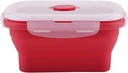 Silicone Lunch Box, Foldable Food Container Collapsible Lunch Container Food Storage Box Food Storage Container Microwave Food Container 350ml (red)