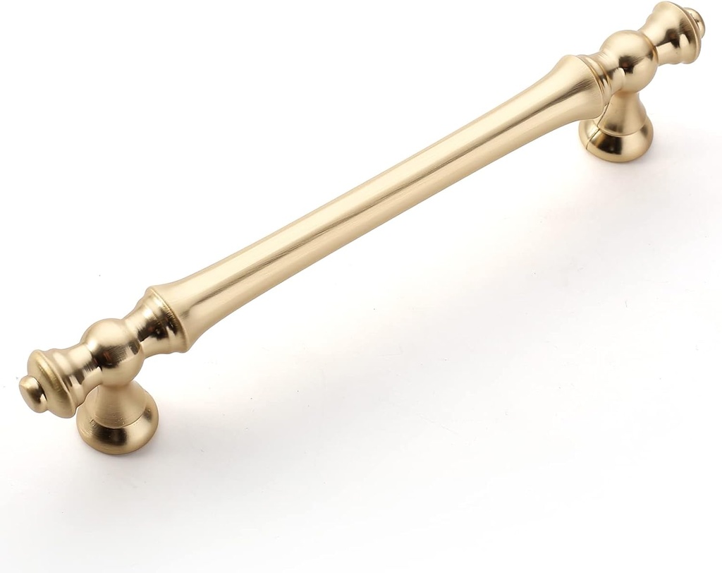 Amerdeco 10 Pack Brushed Brass Cabinet Pulls 5 Inch(128mm) Hole Center Cabinet Hardware Gold Kitchen Cabinet Handles for Bathroom Drawer Pulls Dresser Pulls ZH0014...…