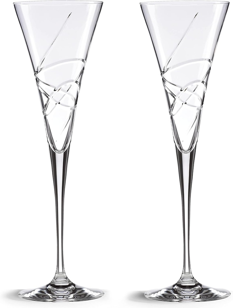 Lenox Adorn Crystal 2-Piece Toasting Flute Set, 2 Count, Clear, 7oz