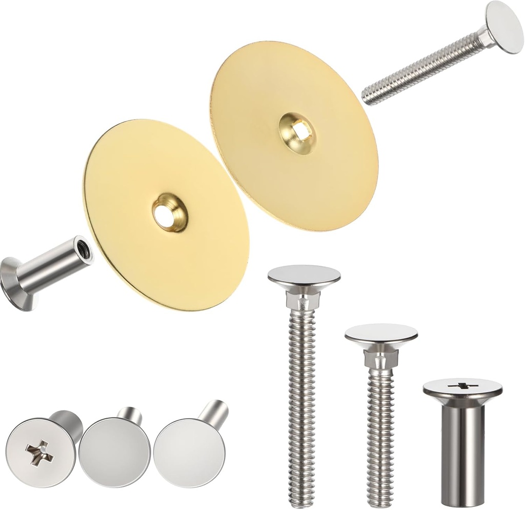 1 Pack Door Hole Cover Plate 2-5/8" Diameter Round Deadbolt Cover Plate Solid Steel Deadbolt Cover-Plate Door Hole Filler Plates for Home Security on Entry, Gold