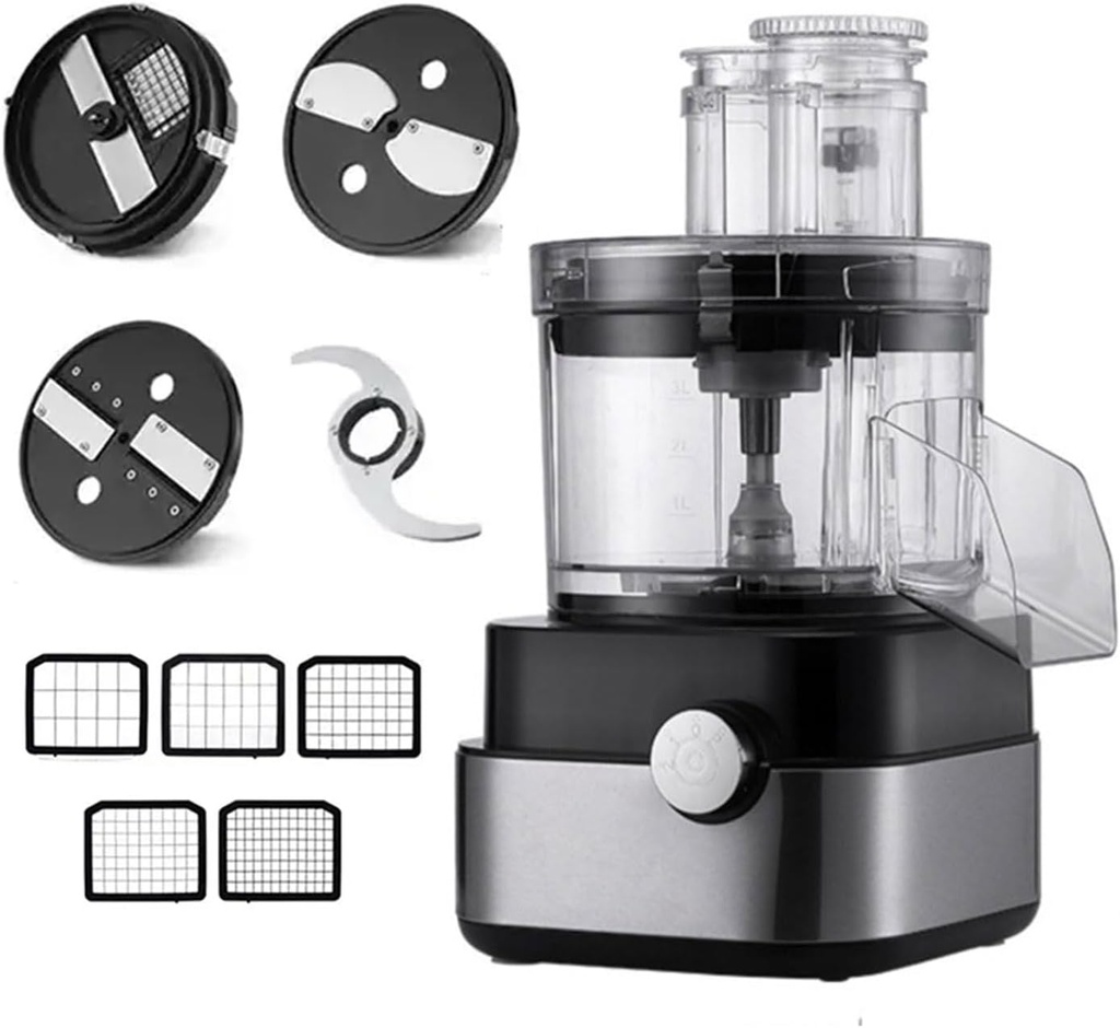 Commercial Food Processor 5 in 1 Multifunction Electric Mincer Stainless Steel Meat Mincer 600W Removable Dice 5000ML
