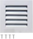Gable Vent with Screen - 10" X 10" Aluminum Attic Vent Square Louvered Vent Cover - White Wall Vent Systems for Home Ceiling Shed Bathroom Garage