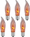 Hompavo Upgraded Flame Light Bulbs, Compact E12 Chandelier Base Candle Flickering Fire Light Bulb for Halloween Christmas Party Porch Indoor & Outdoor Home Decoration - 6 Pack