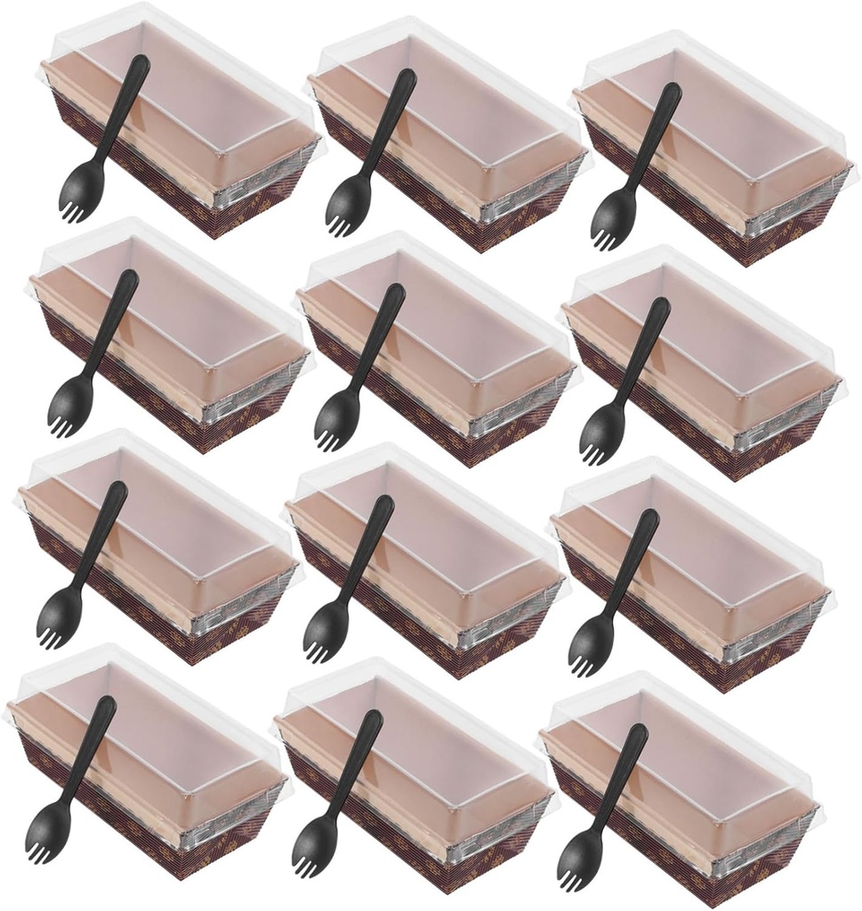 Cabilock 75pcs Paper Baking Cake Trays Rectangle Cake Box for Bread Sandwiches Snacks Heat Resistant Greaseproof Unique Boat Shape Design
