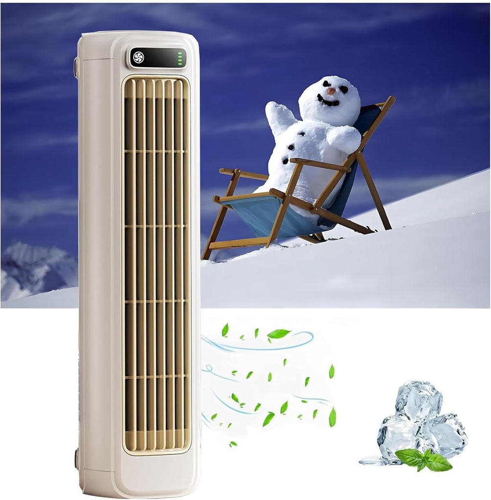 Cooling Ace Airconditioner, Portable Small Room Air Conditioner Portable Quiet, 3 Speeds, Battery Air Conditioner Rechargeable, 24h Long-Lasting Battery Life -0203,Apricotwhite-25