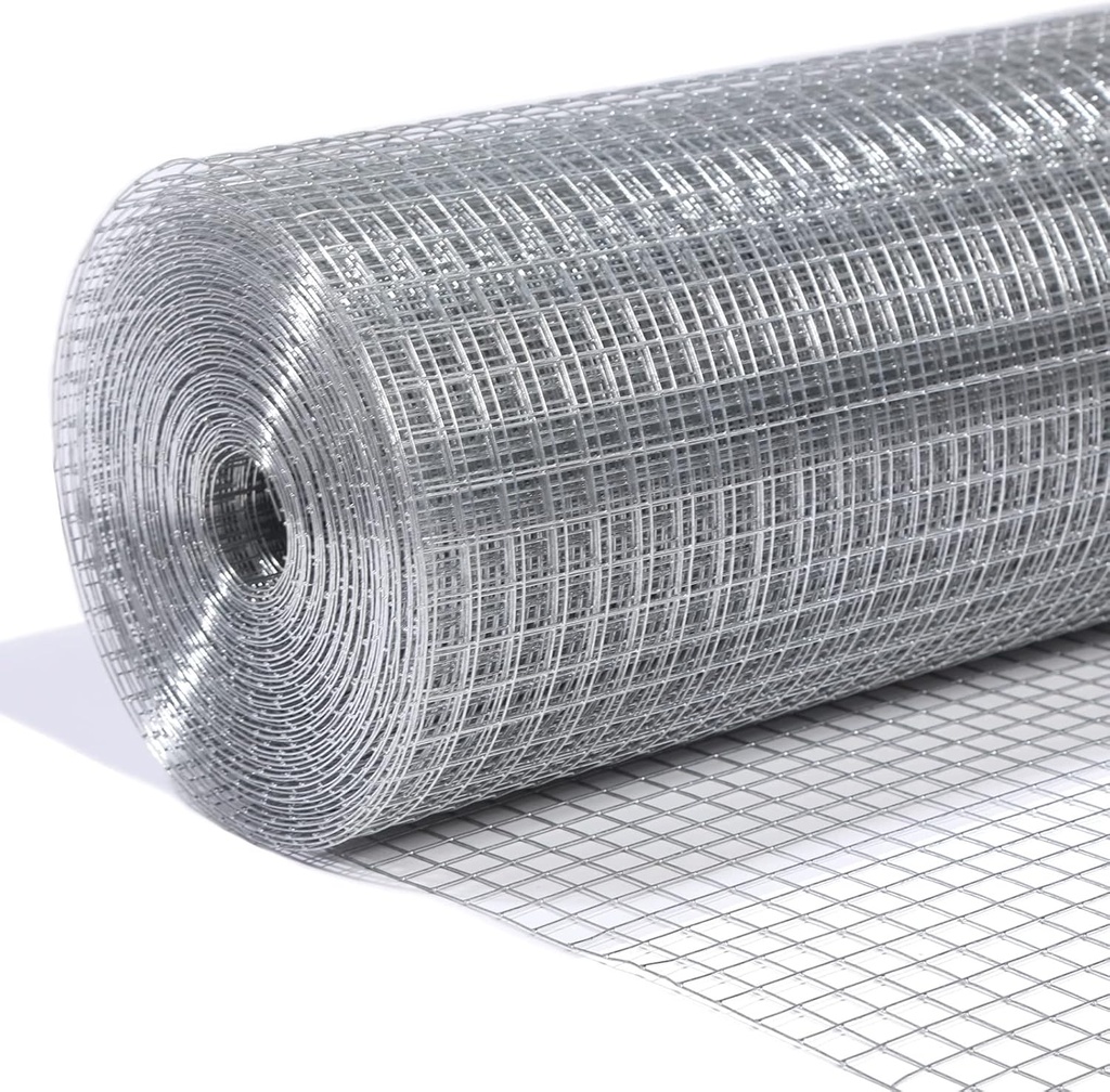 24''x50' 1/2inch Hardware Cloth 19 Gauge Hot Dip Galvanized After Welding Chicken Wire Fence Roll Galvanized Wire Mesh Roll Garden Fence Tree Guard Welded Wire Fencing Chicken Wire Fencing