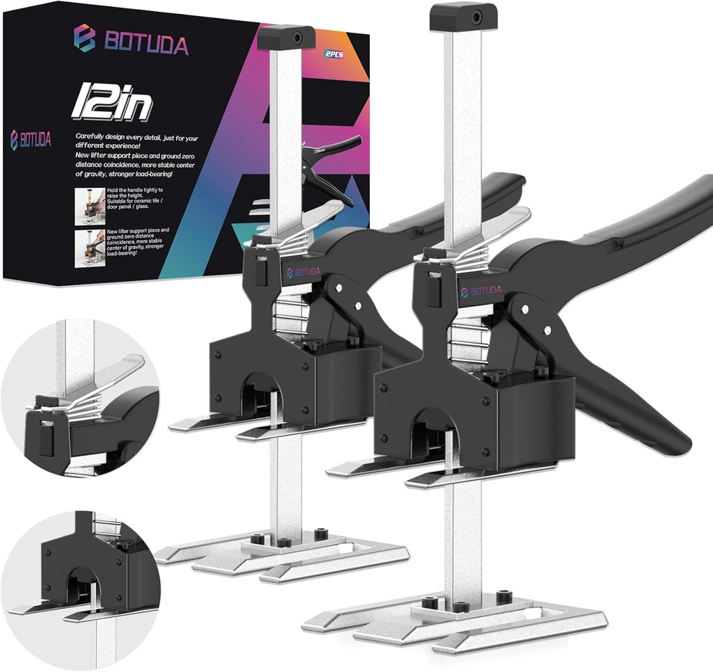 2025 New Labor Saving Arm Jack Handle (2Pack) 12 in Lifting Jack Tool, Multifunctional Furniture, Cabinets Door Panel and Windows Lifting, Raised by 6.7 inches, Bearing 360LBS