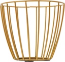 Cabilock Household Storage Basket Hallow Iron Sundries Basket for Kitchen Vertical Stripe Design for Fruit and Vegetable Organization