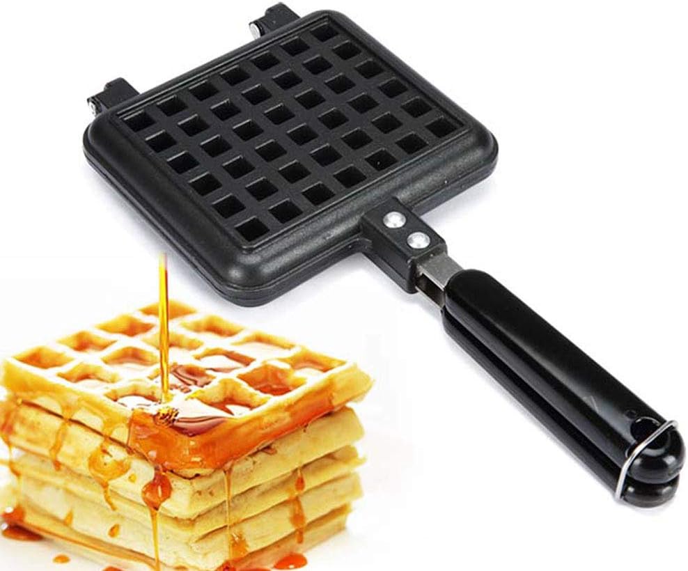Waffle Maker Nonstick Pan Aluminum Alloy Mould Baking Tray DIY Cake Mold Bakeware Cooking Tools for Kitchen Breakfast, Gas Heating Gift