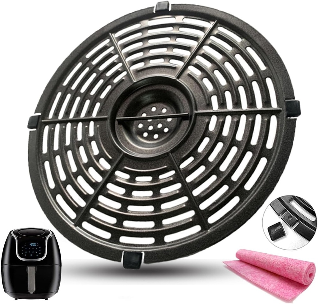 5QT Air Fryer Rack for Gourmia GAF575/PowerXL/Ninja Foodi Air Fryers, Premium Air Fryer Grill Pan Grill Plate Crisper Plate Tray Insert Grate Shelf Grid for Gowise/Chefman/Dash Air Fryers