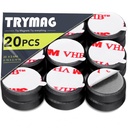 TRYMAG Small Flexible Magnets Round Disc 18x3mm for Crafts with Adhesive Backing, 20Pcs Tiny Flat Circle Ferrite Industrial Magnets for Office, Classroom, Science, Hobbies, Project - 0.7Inch