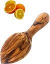 Handcrafted Olive Wood Citrus Squeezer for Oranges and Limes – Rustic Manual Juicer – Mediterranean Style Wooden Lemon Press