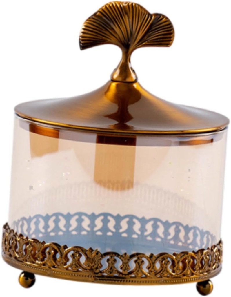 Candy Jar Glass Storage Jar Ornament Storage Canister Food Storage Organization Decorative Jar for Cookies Sugar Dining Table