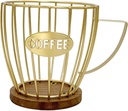 Coffee Pod Holder Storage Basket Container Organizer for Home Kitchen Office Gold with Lid(Gold Without Lid)