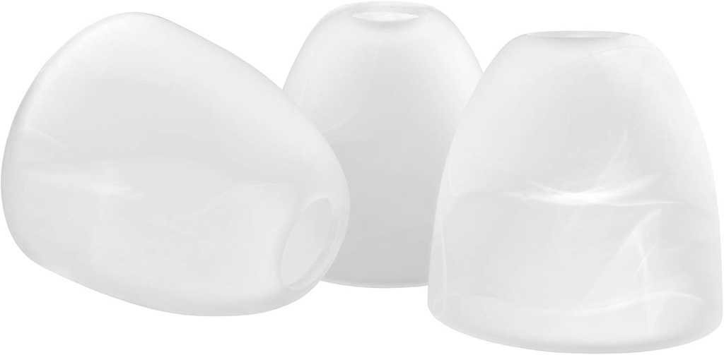Kira Home Weston 5" Glass Shades, Alabaster Replacement Glass, 1-5/8" Fitter Opening for Threaded Medium Base Socket, 5" x 5", 3-Pack