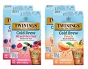 Twinings Cold Brew Variety Sampler Peach and Mixed Berries Black Iced Tea Bags, 20 Count (Pack of 4), Deliciously Unsweetened Flavoured Black Tea, Caffeinated, 80 Individually Wrapped Tea Bags
