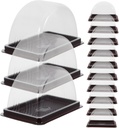 DOITOOL Clear Cupcake Boxes 50pcs Roll Cake Box Set Roll Container Clear Dome Plastic Muffin Cheese Pastry Dessert Sushi Fruits Display Food Storage Holder Cupcake Containers