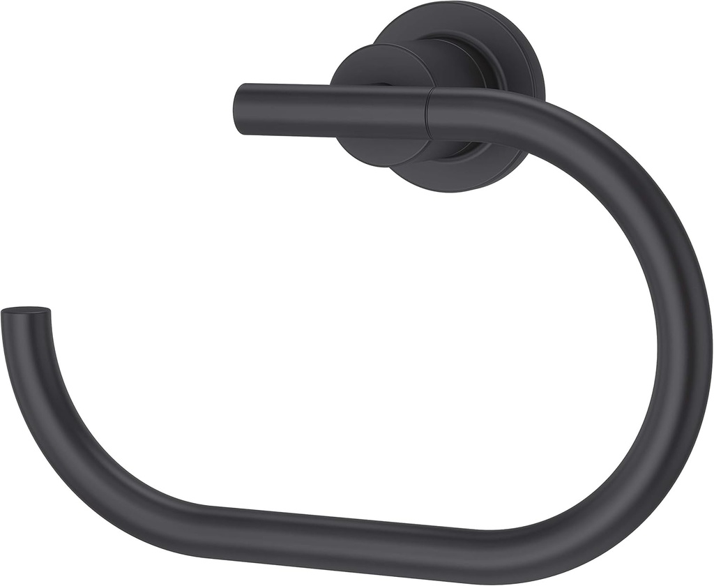 Pfister Contempra Matte Black -Towel Ring for Bathroom BRBNC1B