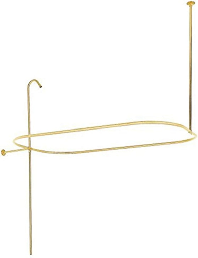 Kingston Brass ABT1040-2 Vintage Oval Shower Riser with Enclosure, 59-Inch, Polished Brass