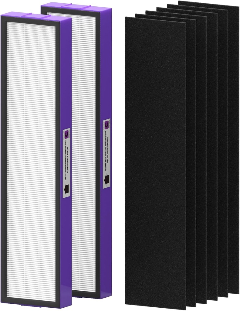 FLT5250PT True HEPA Replacement Filter Compatible with G-Guardian Air Purifier Filter C Pet AC5250PT AC5000E AC5300B AC5350W AC5350B CDAP5500, 2 True HEPA with 6 Carbon Pre-Filter