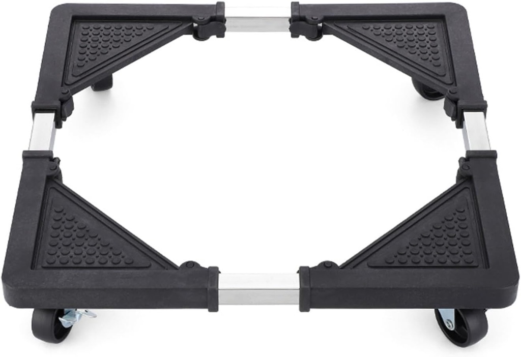 Mini Fridge Stand with 4 Locking Wheels 16.9"-25.6" Adjustable Dolly Base for Furniture Portable Refrigerator Stand（Black）