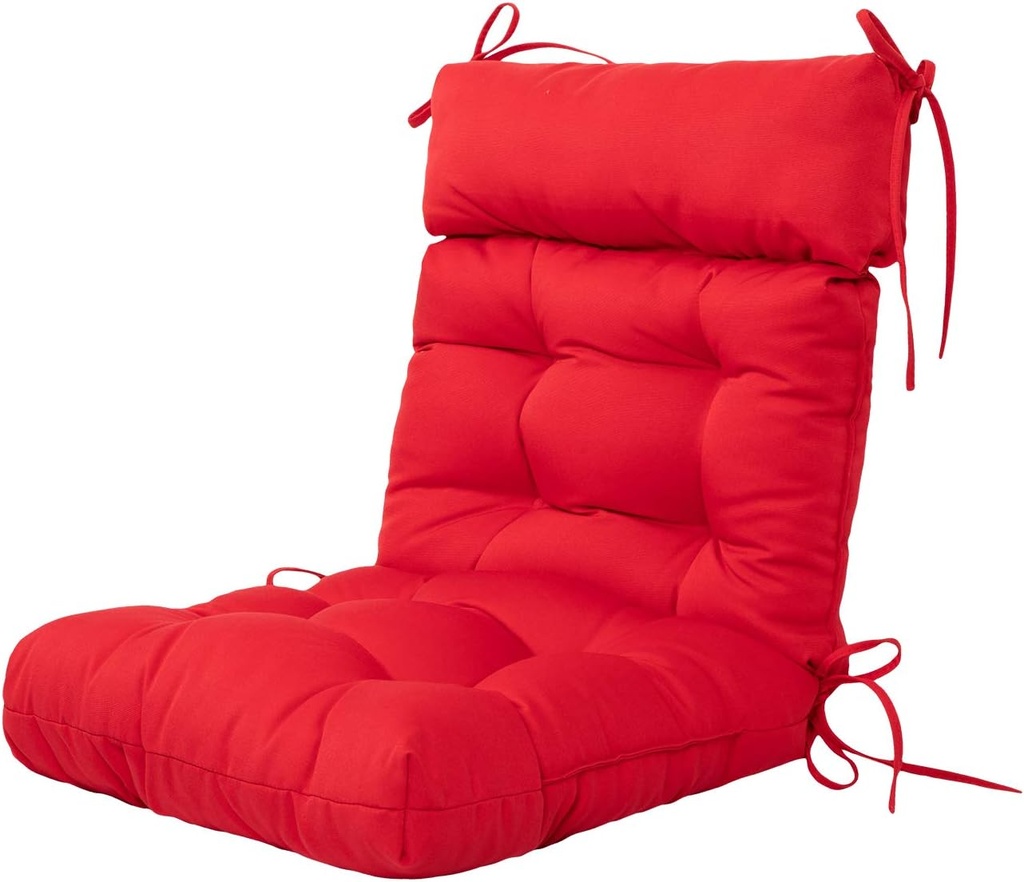 ARTPLAN Outdoor Cushions of Adirondack Chair with High Back Wicker Tufted Pillow for Outdoor Furniture Set of 1, 44"X21"X4", Red