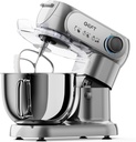 Stand Mixer, 3.5QT+6QT Two Bowls Kitchen Electric Mixer, 600W 6+P speed Tilt-Head Food Mixer with Stainless Steel Bowl, Dishwasher-Safe Dough Hook, Flat Beater, Wire Whisk, Splash Guard, Grey