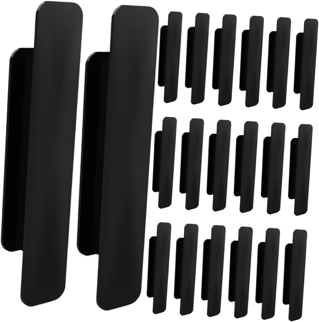Self Adhesive Door Handle Set 20pcs Black Cabinet Pulls for Drawer Adhesive Cabinet Handles