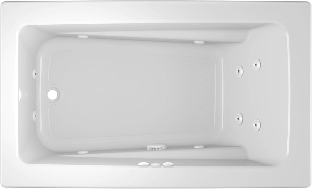 Jacuzzi PRIMO Drop-In Tub, Luxury Acrylic, Jet Massage Tub, 60" (L) x 36" (W), Slip-Resistant, Left Drain Placement, White