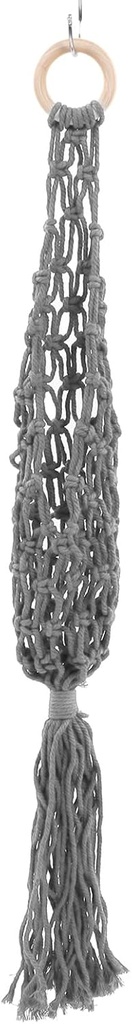 EVGATSAUTO Fruit Basket Hanging Wall Basket, Hanging Fruit Rope Basket, Handwoven Cotton Rope Mesh Bag for Vegetable and Fruit Storage, Boho Decoration for Kitchen (Gray)