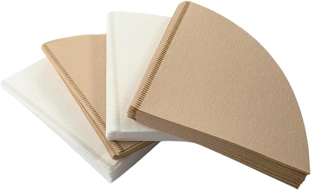 500-1000pcs Coffee Filter Paper V-Shaped Wood Pulp Drip Paper Cone Coffee Strainer Bag Espresso Tea Infuser Accessories(Coffee1000pcs,V01(1-2 servings))
