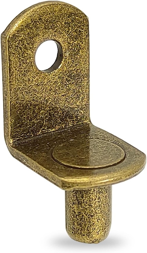 40 Pcs Shelf Pins Pegs,1/4 Inch L-Shaped Shelf Support Pegs,Bookshelf Pegs for Shelves,Cabinet Shelf Bracket Pegs with Hole,Shelf Pins Holders for Kitchen Furniture & Closet,Bronze Tone