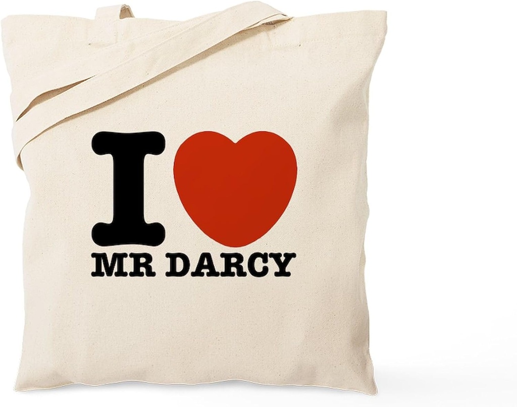 CafePress I Love Darcy Jane Austen Tote Bag Reusable Natural Beige Canvas Shopping Bag
